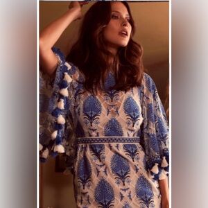 Alice McCall Memphis Blue Floral Garden Party Tassel Midi Dress size 8